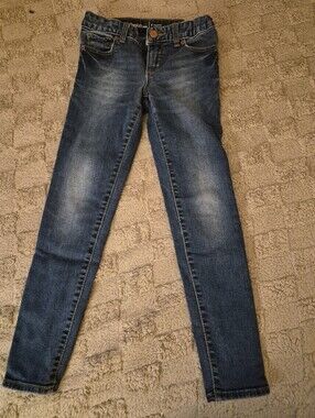 GAP Women's Medium Blue Skinny Jeans with Faded Detail